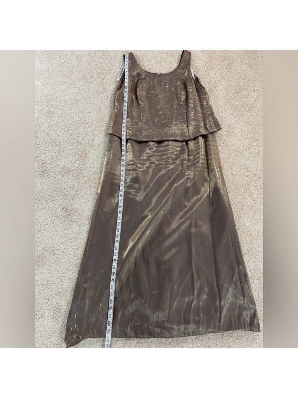 David's Bridal Dress and Jacket Mother of the Bride Groom Dress Bown Bronze - Picture 10 of 14